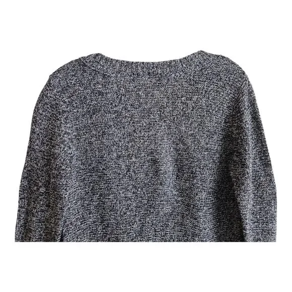 EILEEN FISHER Women's Petite L PL Linen Sweater Black Beige Center Seam Bust 36" - Picture 5 of 8